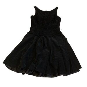 White House Black Market Black Lace & Taffeta Fit and Flare Dress - Size 0